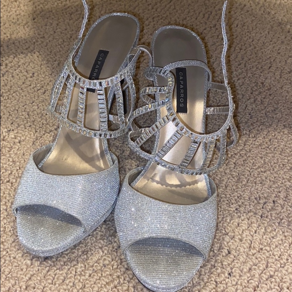 Only worn once hem bedazzled heels